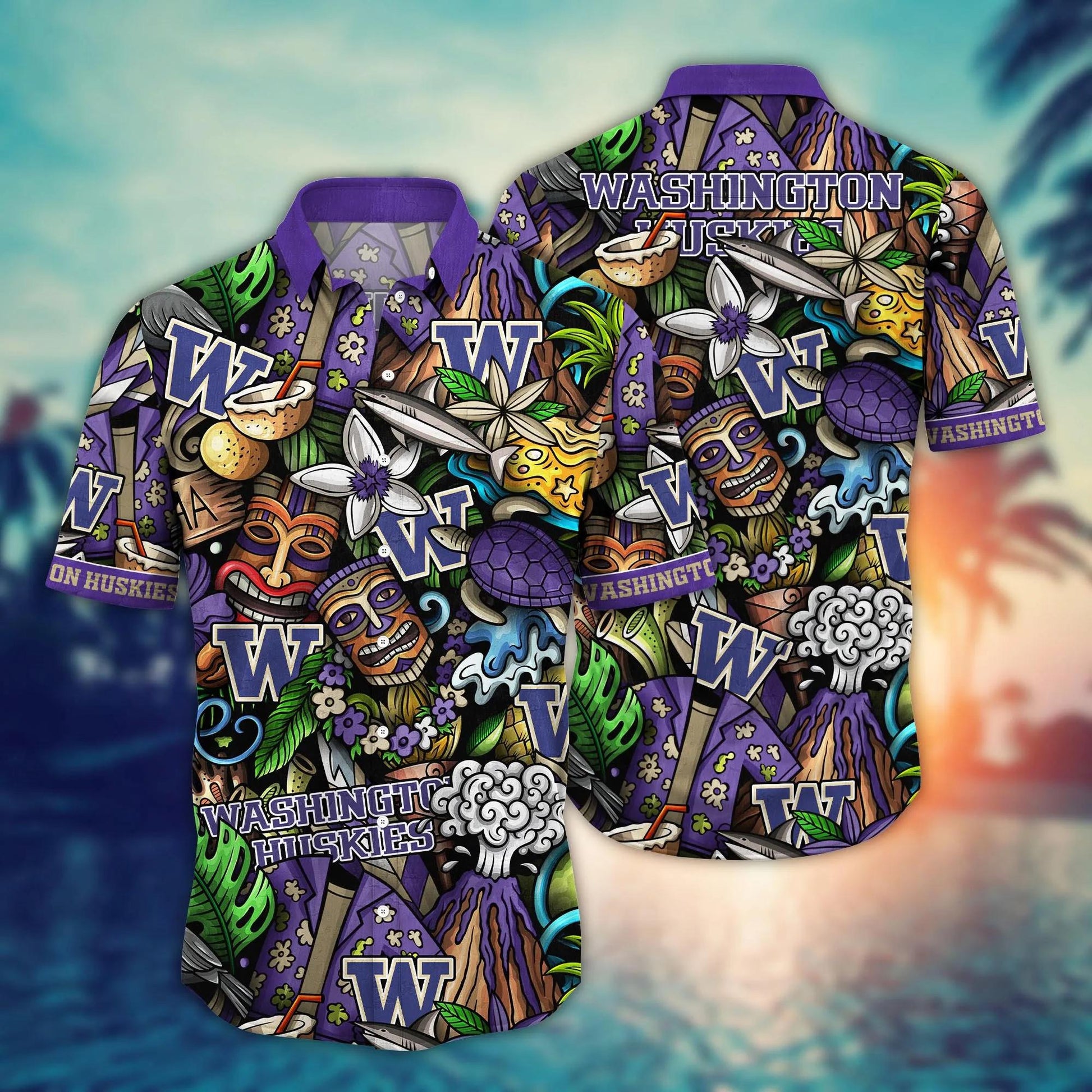 Washington Huskies NCAA Hawaiian Shirt 1, NCAA Hawaiian Shirt Moonbestprint