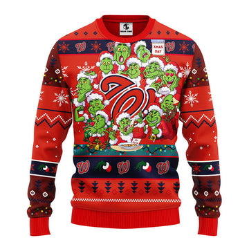 Washington Nationals 12 Grinch Xmas Day Ugly Christmas Sweater Moonbestprint