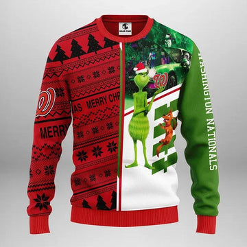 Washington Nationals Grinch & Scooby – Doo Ugly Christmas Sweater, MLB Christmas Sweater Moonbestprint