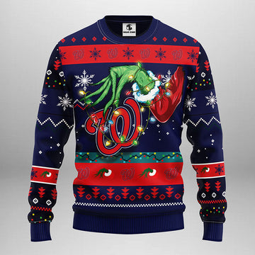 Washington Nationals Grinch Ugly Christmas Sweater Moonbestprint