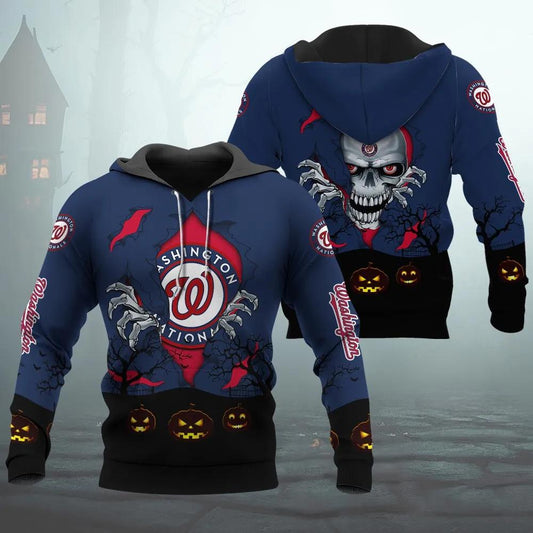 Washington Nationals Halloween 3D Apparel, MLB Hoodie Moonbestprint