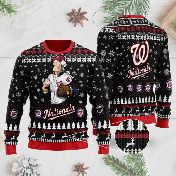 Washington Nationals Mascot Ugly Christmas Sweater, MLB Christmas Sweater Moonbestprint