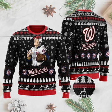 Washington Nationals Mascot Ugly Christmas Sweater, MLB Christmas Sweater Moonbestprint