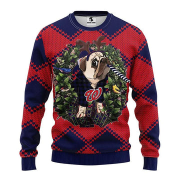 Washington Nationals Pub Dog Ugly Christmas Sweater, MLB Christmas Sweater Moonbestprint
