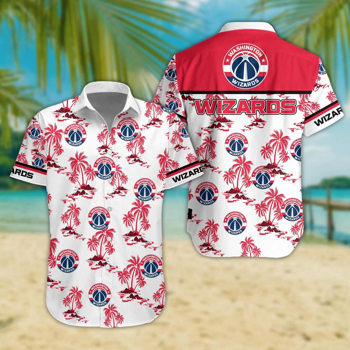 Washington Wizards Hawaii Shirt, NBA Hawaiian Shirt Moonbestprint
