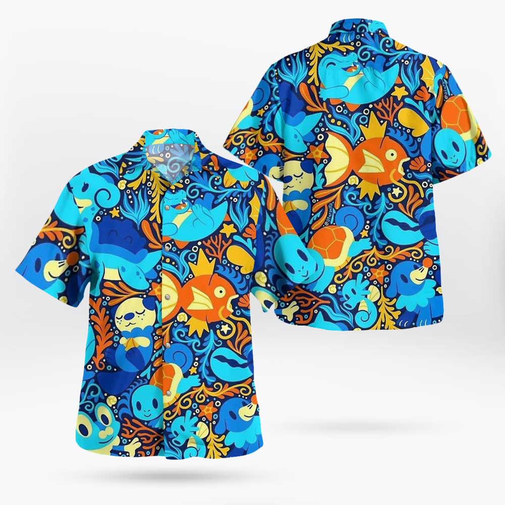 Water Pokemon Magikarp Lapras Aloha Shirts For Men Women – Moonbestprint