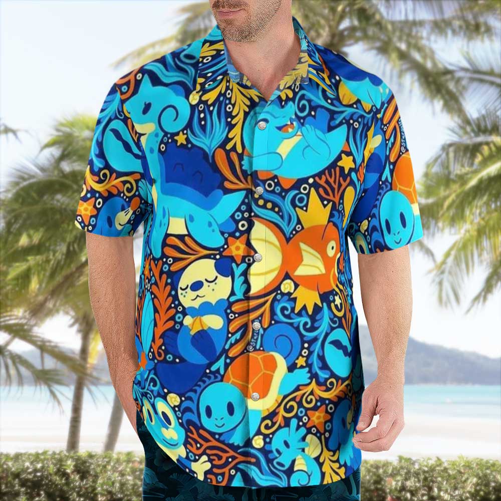 Water Pokemon Magikarp Lapras Aloha Shirts For Men Women – Moonbestprint