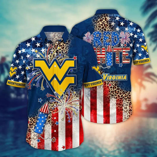 West Virginia Mountaineers NCAA Aloha Hawaiian Shirt, NCAA Hawaiian Shirt Moonbestprint
