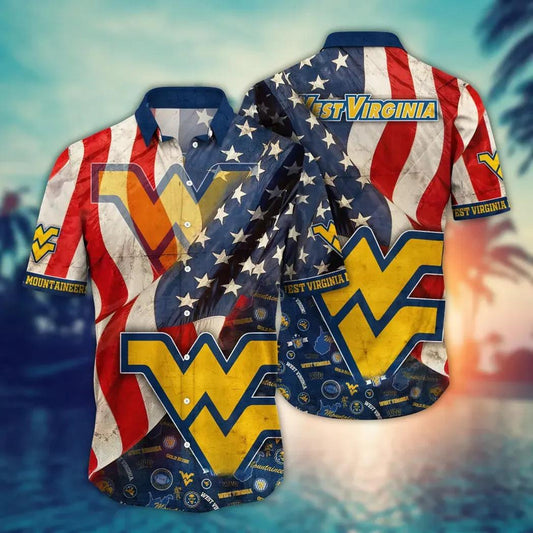 West Virginia Mountaineers NCAA Flower Aloha Hawaiian Shirt 10, NCAA Hawaiian Shirt Moonbestprint