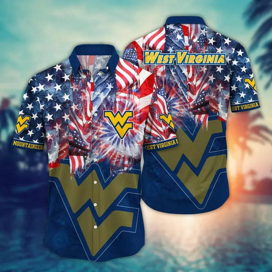 West Virginia Mountaineers NCAA Flower Aloha Hawaiian Shirt 11, NCAA Hawaiian Shirt Moonbestprint
