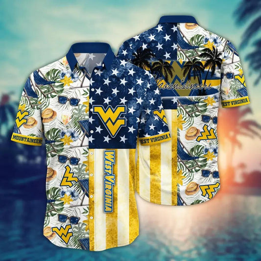 West Virginia Mountaineers NCAA Flower Aloha Hawaiian Shirt 9, NCAA Hawaiian Shirt Moonbestprint