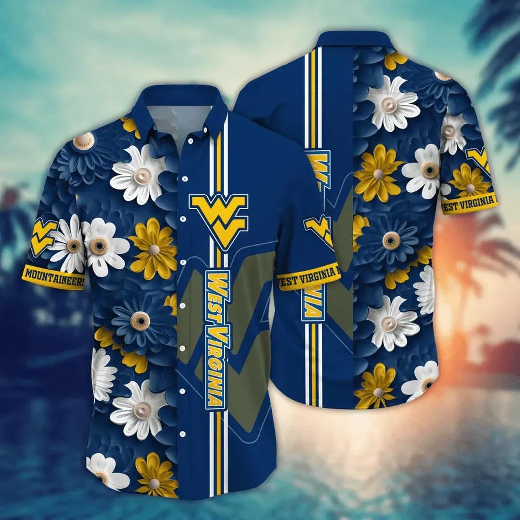 West Virginia Mountaineers Style Hot Trending Summer NCAA Flower Aloha Hawaiian Shirt, NCAA Hawaiian Shirt Moonbestprint