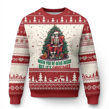 When You're Dead Inside But It's Christmas Ugly Christmas Sweater - Moonbestprint