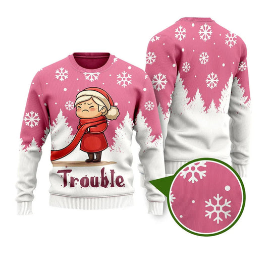 Where I Go Trouble Follows Funny Ugly Christmas Sweater - Moonbestprint