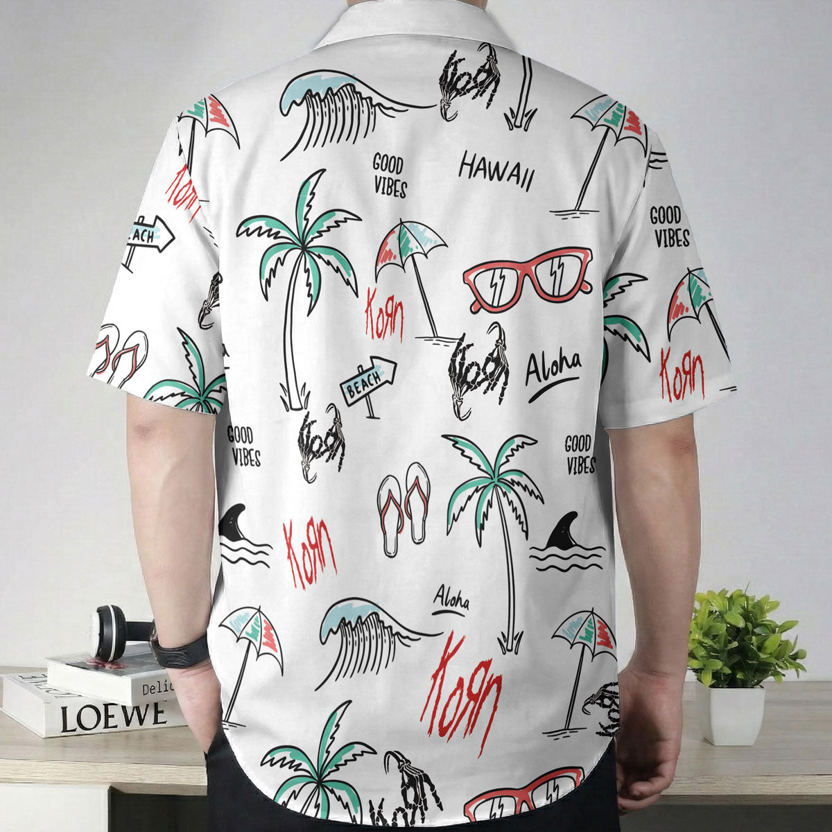 White Hand Drawn Aloha Hawaii Vibes Hawaiian Shirt – Moonbestprint