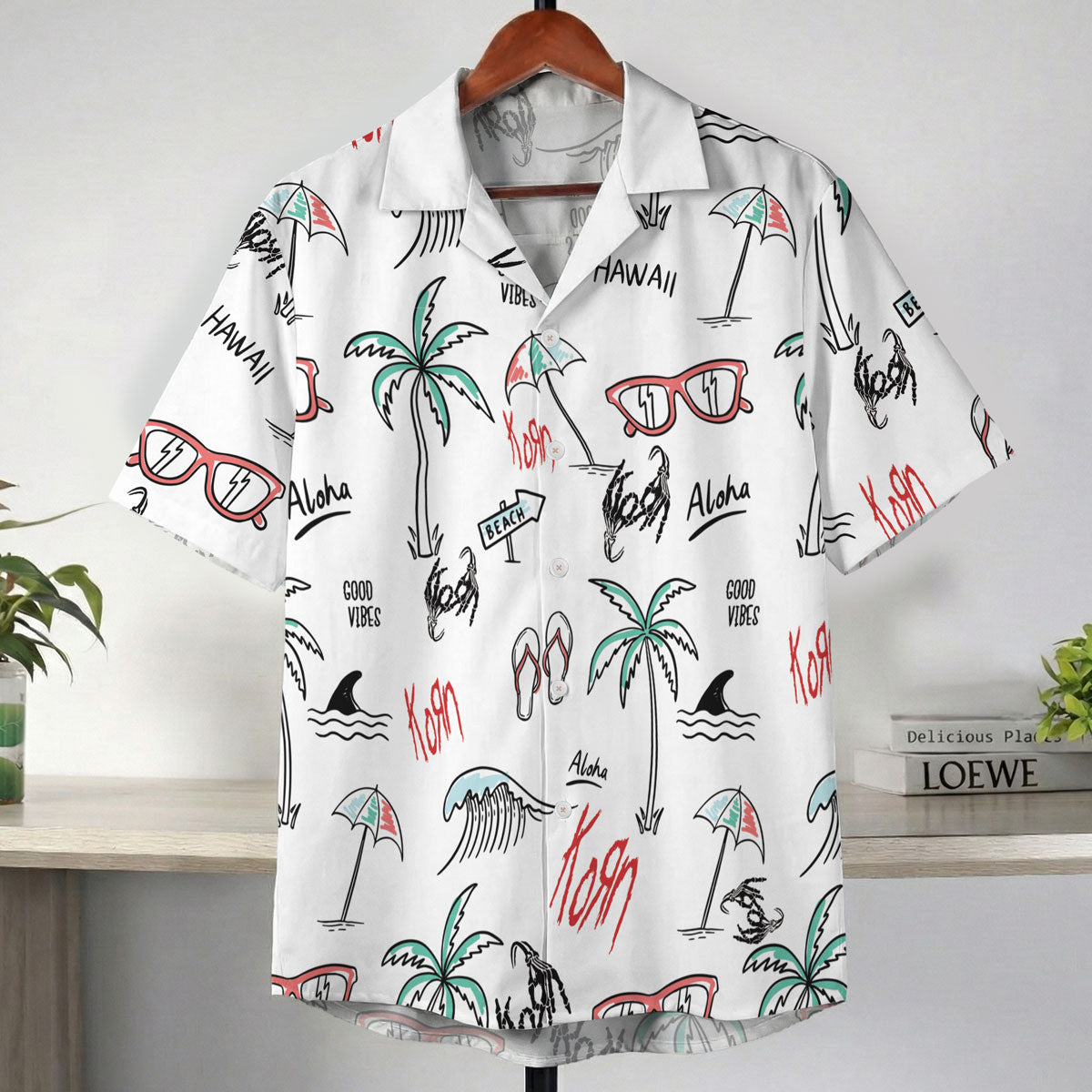 White Hand Drawn Aloha Hawaii Vibes Hawaiian Shirt – Moonbestprint