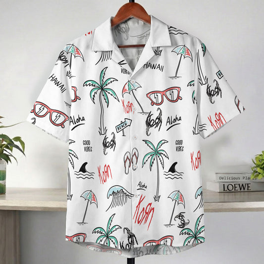 White Hand Drawn Aloha Hawaii Vibes Hawaiian Shirt – Moonbestprint