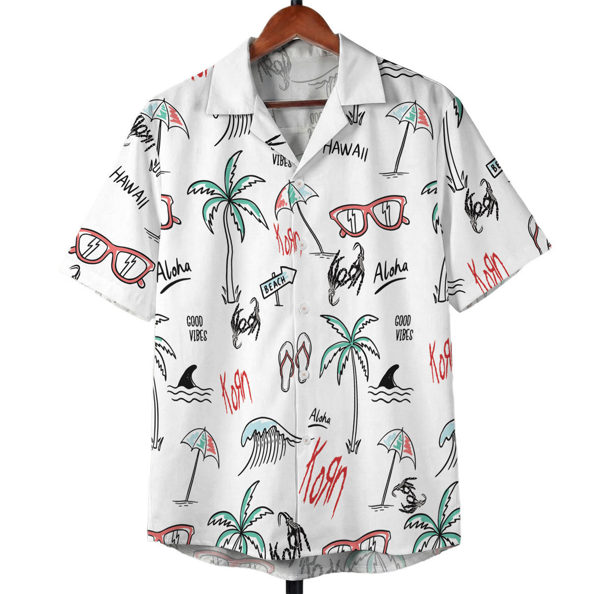 White Hand Drawn Aloha Hawaii Vibes Hawaiian Shirt – Moonbestprint