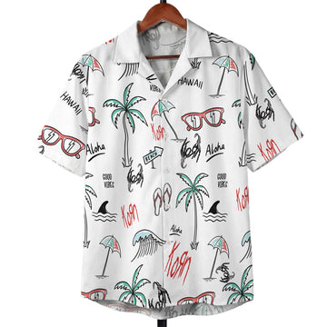 White Hand Drawn Aloha Hawaii Vibes Hawaiian Shirt – Moonbestprint
