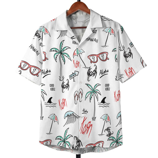 White Hand Drawn Aloha Hawaii Vibes Hawaiian Shirt – Moonbestprint