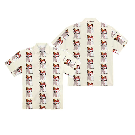 White Jason Varitek Alex Rodriguez Brawl Hawaiian Shirt - Moonbestprint