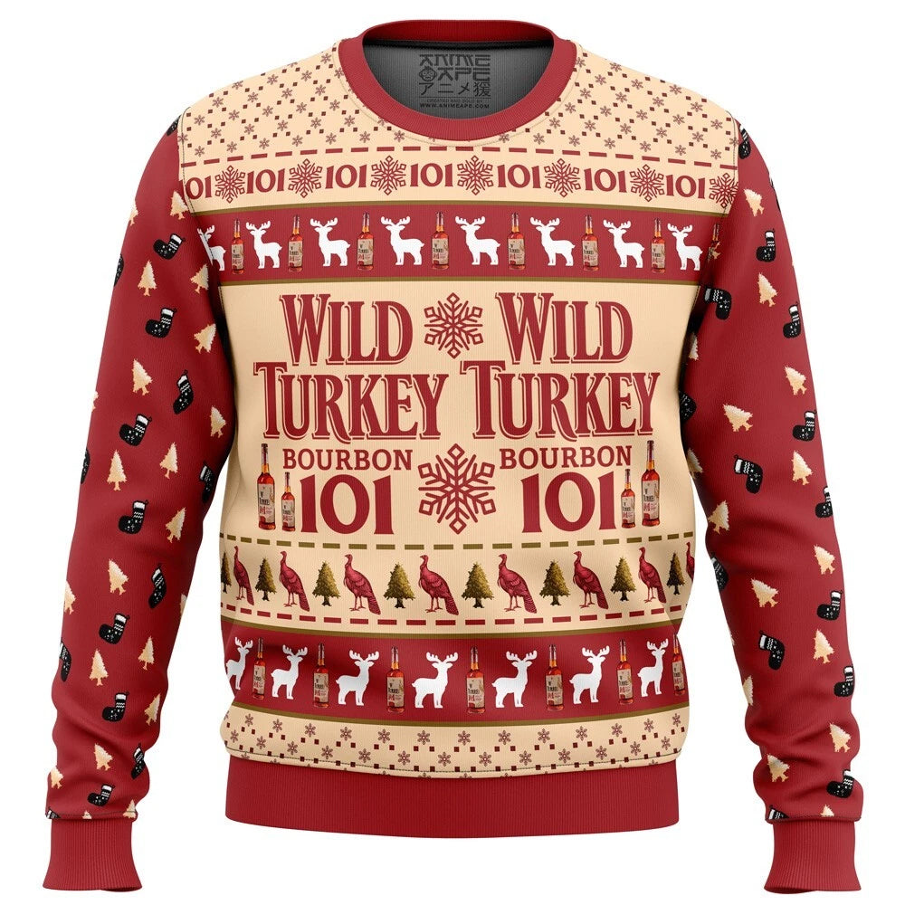 2025 Wild Turkey Bourbon Ugly Christmas Sweater Fun Holiday Gift for Whiskey – Moonbestprint