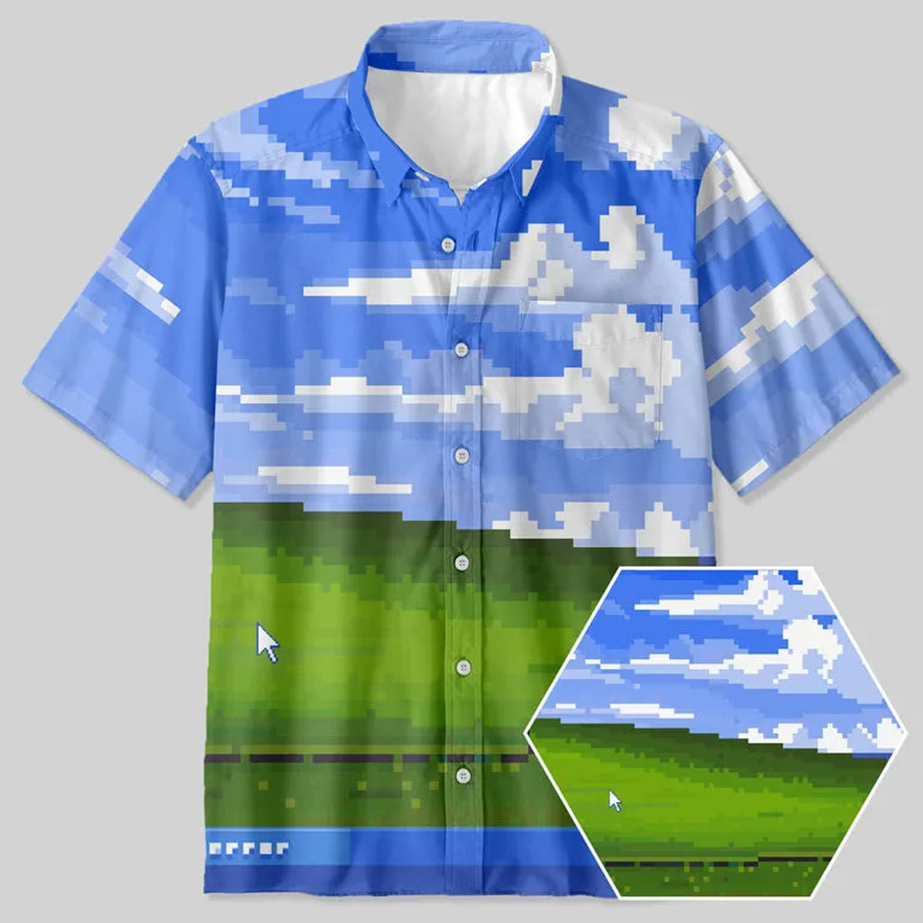 Win XP Wallpaper Pixel Hawaiian Shirt – Moonbestprint