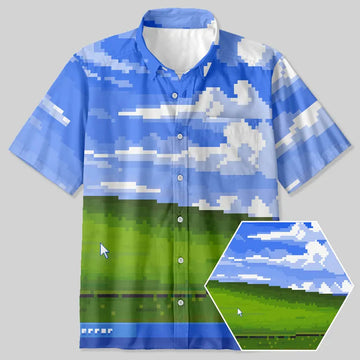 Win XP Wallpaper Pixel Hawaiian Shirt – Moonbestprint