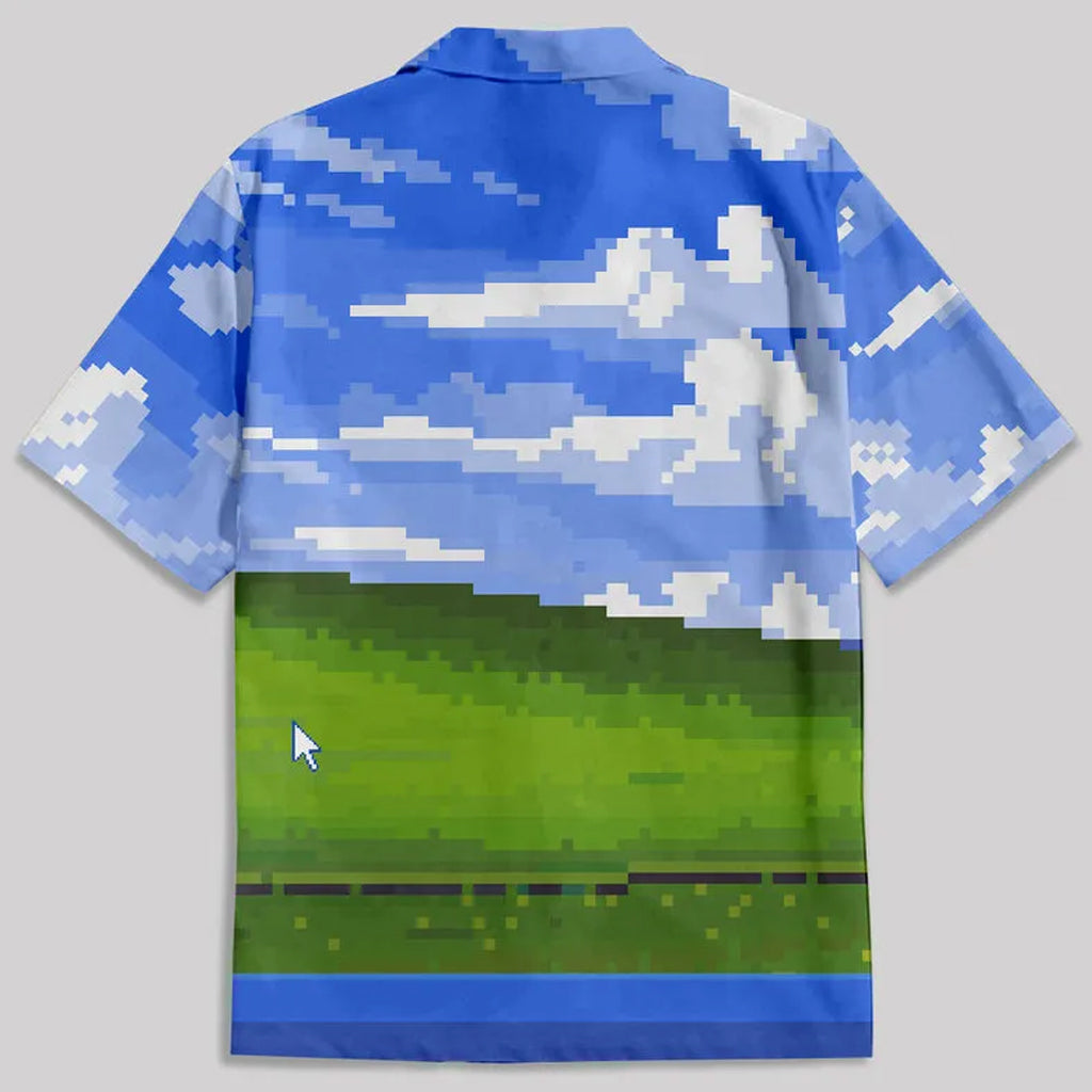 Win XP Wallpaper Pixel Hawaiian Shirt – Moonbestprint