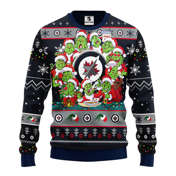 Winnipeg Jets 12 Grinch Xmas Day Ugly Christmas Sweater Moonbestprint