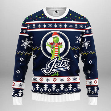 Winnipeg Jets Funny Grinch Ugly Christmas Sweater Moonbestprint