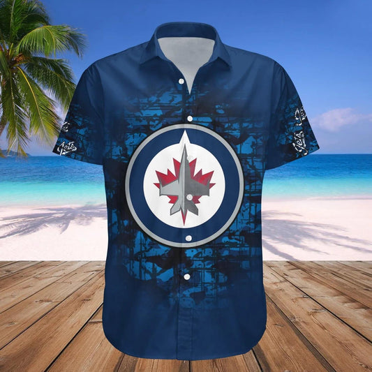 Winnipeg Jets Hawaiian Shirt Camouflage Vintage - NHL, NHL Hawaiian Shirt Moonbestprint
