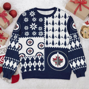 Winnipeg Jets NHL Ugly Christmas Sweater, NHL Christmas Sweater Moonbestprint