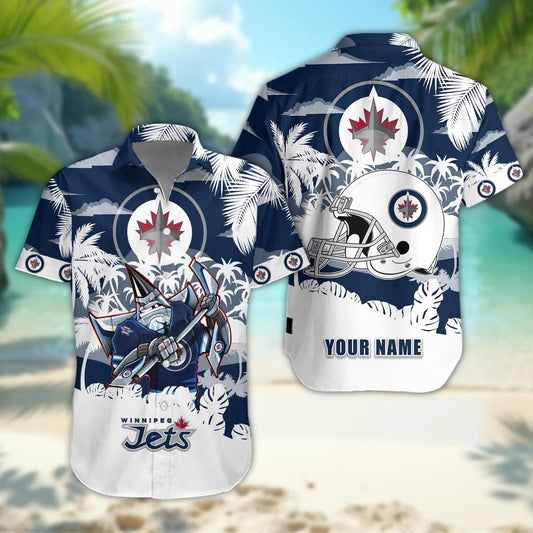 Winnipeg Jets Personalized Hawaiian Shirt – Custom Name, NHL Hawaiian Shirt Moonbestprint