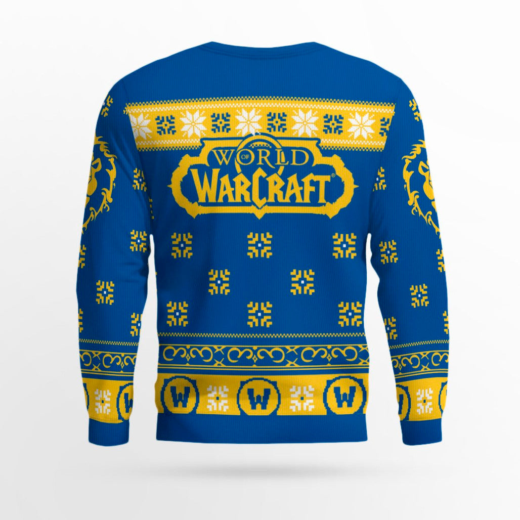 World of Warcraft For The Alliance Wreath Holiday Ugly Sweater 2025 – Moonbestprint