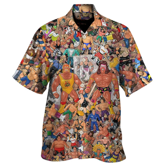Wrestling Character Collage Hawaiian Shirt – Moonbestprint