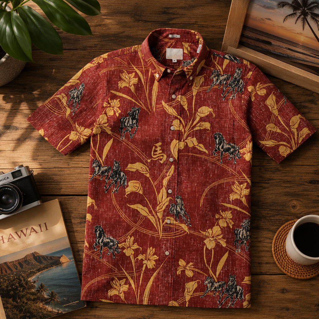 Year Of Horse 2026 Red Hawaiian Shirt – Moonbestprint