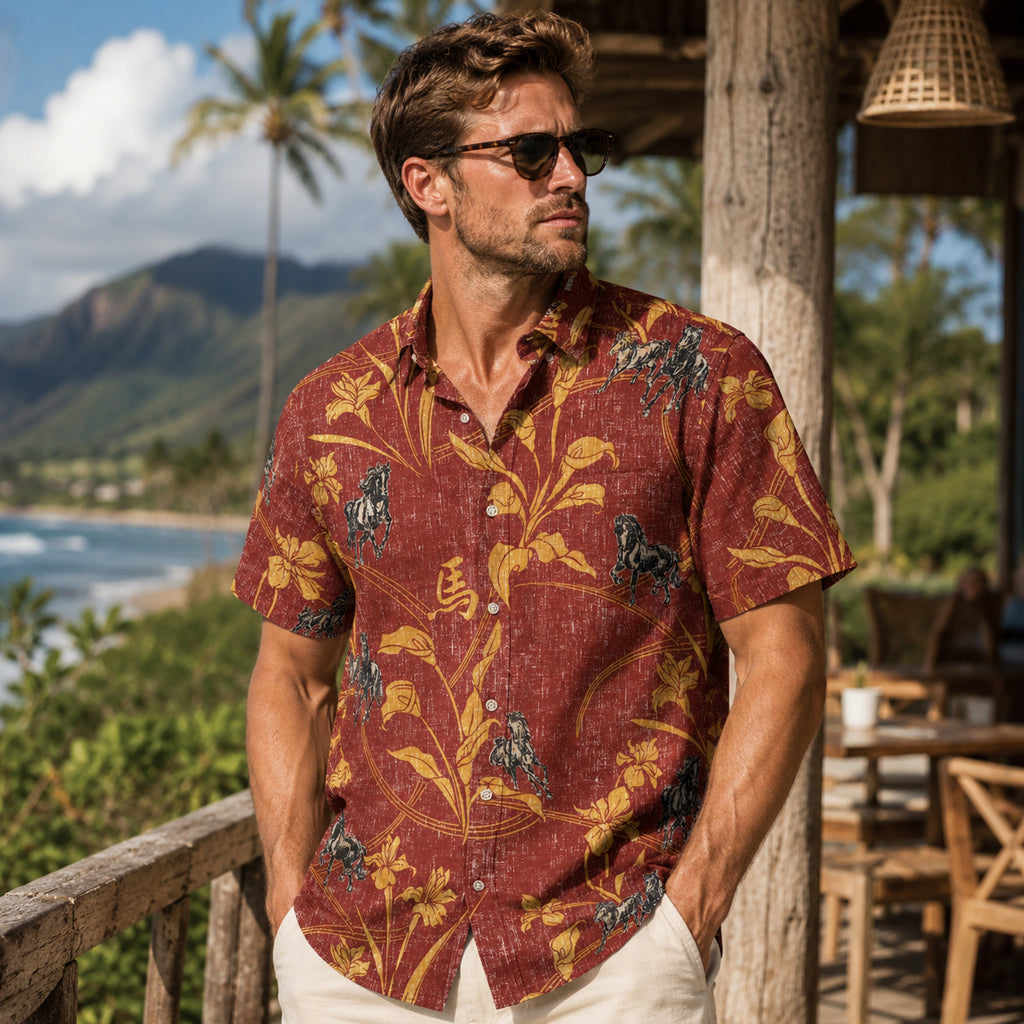 Year Of Horse 2026 Red Hawaiian Shirt – Moonbestprint