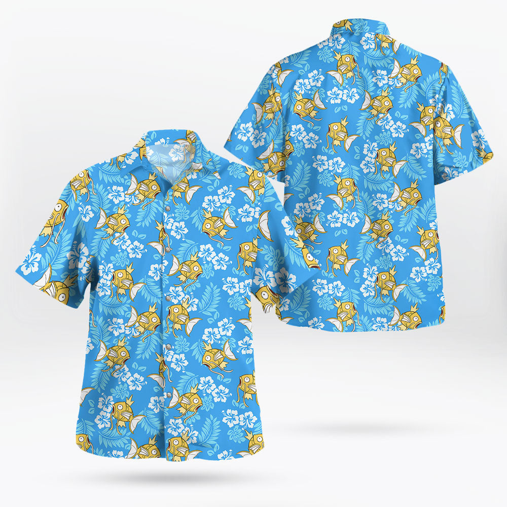 Yellow Magikarp Pokemon Blue Hawaiian Shirt – Moonbestprint
