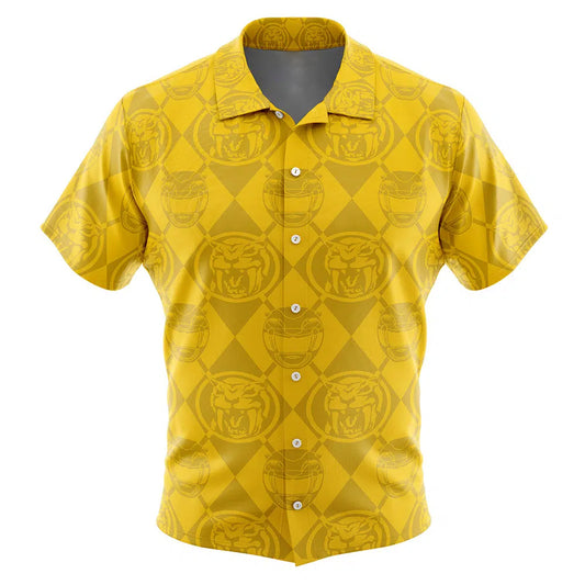 Yellow Ranger Pattern Power Rangers Hawaiian Shirt - Moonbestprint
