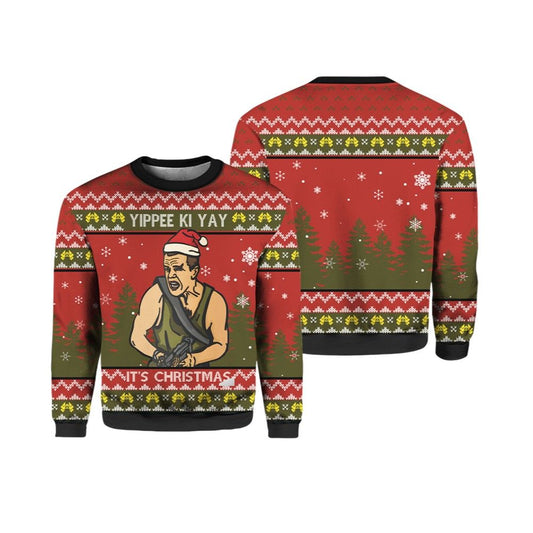Yippee Ki Yay It's Christmas Die Hard Ugly Christmas Sweater - Moonbestprint