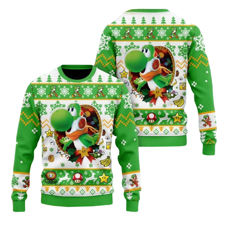 Yoshi Super Mario Ugly Christmas Sweater 2025 – Moonbestprint