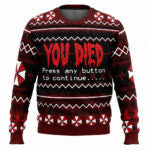 You Died Press Any Button To Continue Halloween 2026 Ugly Sweater – Moonbestprint