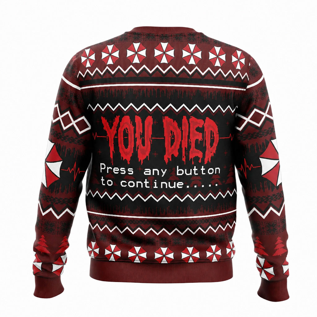 You Died Press Any Button To Continue Halloween 2026 Ugly Sweater – Moonbestprint