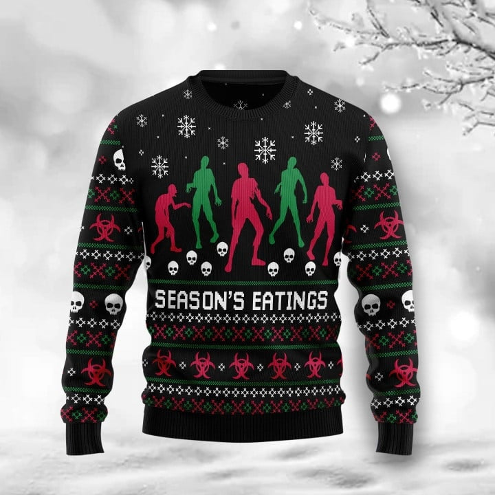 Zoombie Season Eatings Ugly Christmas Sweater - Moonbestprint