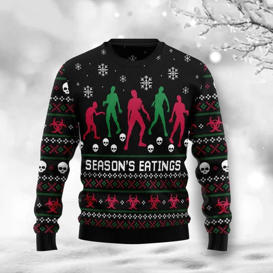 Zoombie Season Eatings Ugly Christmas Sweater - Moonbestprint