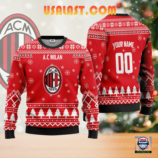 A.C Milan Personalized Ugly Christmas Sweater Red Version ? Usalast