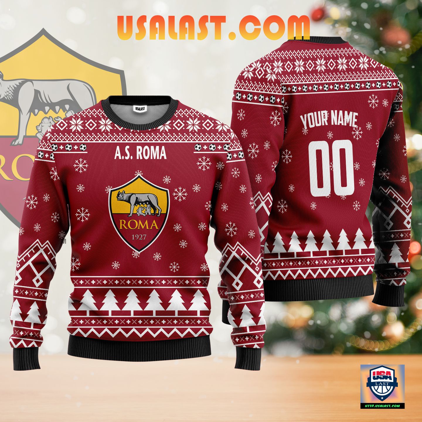 A.S Roma Personalized Ugly Christmas Sweater Red Version ? Usalast