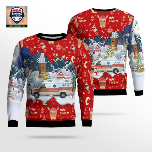 AAA Ambulance Service Hattiesburg Mississippi Christmas AOP Sweater ? Usalast