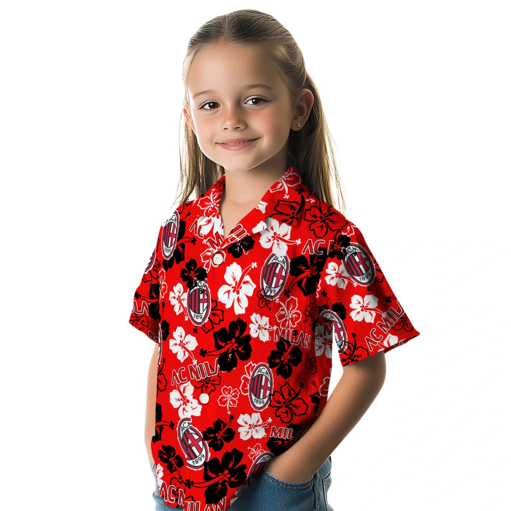 AC Milan Hibiscus Bloom Hawaiian Shirt – Moonbestprint
